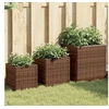 Image de Jardinières d extérieur 3 pcs marron résine tressée