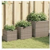 Image de Plantenbakken 3 st poly rattan grijs366397