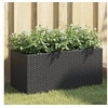 Image de Jardinière avec 2 pots noir 72x30x32 cm résine tressée