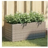 Image de Plantenbak met 2 potten 72x30x32 cm poly rattan grijs366424