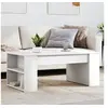 Image de Table Basse, Table d'Appoint avec Rangement, Bout de Canapé, Meuble de Salon Salle de Séjour, Moderne, Blanc Bois 831853
