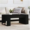 Image de Table Basse, Table d'Appoint avec Rangement, Bout de Canapé, Meuble de Salon Salle de Séjour, Moderne, Noir Bois 831854