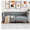 Image de Canapé Chesterfield 2 places gris clair tissu