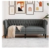 Image de Canapé Chesterfield 2 places gris foncé tissu
