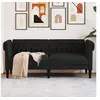 Image de Canapé Chesterfield 2 places noir tissu