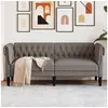 Image de Canapé Chesterfield 2 places taupe tissu
