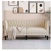 Image de Canapé Chesterfield 2 places crème tissu
