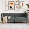 Image de Canapé Chesterfield 3 places gris foncé tissu
