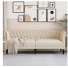 Image de Canapé Chesterfield 3 places crème tissu