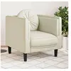 Image de Fauteuil avec coussin crème velours