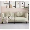 Image de Canape droit 2 places en velours beige 77 x 173.5 x 70 cm