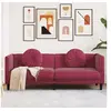 Image de Canapé avec coussins 3 places rouge bordeaux velours372646