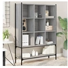 Image de Bibliothèque, Armoire à Livres avec 9 Compartiments, Etagère à Livres avec Rangement Salon Bureau, Sonoma GrisBois 3214332