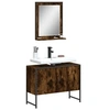 Image de Ensemble d'Armoires de Salle de Bain 2 pcs, Meuble-lavabo avec Etagère et Miroir, Armoire de Rangement de Toilette, 3214341