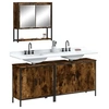 Image de Ensemble de meubles de salle de bain 3 pcs Chêne fumé