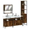 Image de Ensemble de meubles de salle de bain - - Chêne fumé - 4 pièces - Design contemporain - A suspendre