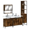 Image de Ensemble de meubles de salle de bain 4 pcs Chêne fumé Bois