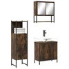 Image de Ensemble de meubles de salle de bain 3 pcs Chêne fumé