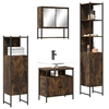 Image de Ensemble de meubles de salle de bain 4 pcs Chêne fumé Bois