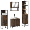 Image de Ensemble de meubles de salle de bain 4 pcs Chêne fumé Bois