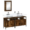 Image de Ensemble de meubles de salle de bain 3 pcs Chêne fumé, armoire de salle de bain, armoire de bain, meuble-lavabo de 3214787