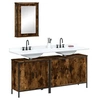 Image de Ensemble de meubles de salle de bain 3 pcs Chêne fumé