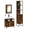 Image de Ensemble de meubles de salle de bain 3 pcs Chêne fumé, armoire de salle de bain, armoire de bain, meuble-lavabo de 3214797