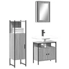 Image de Ensemble de Meubles de Salle de Bain 3 pcs, Armoires avec Miroir, Meuble de Rangement Toilette Intérieur, Moderne, 3214818