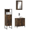 Image de Ensemble de meubles de salle de bain 3 pcs Chêne fumé