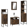 Image de Ensemble de Meubles de Salle de Bain 4 pcs, Armoires avec Miroir, Meuble de Rangement Toilette Intérieur, Moderne, 3214827