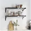 Image de Wandschappen 2 st 75x23,5 cm roestvrijstaal zwart3214516