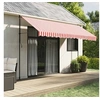 Image de Tissu de remplacement pour auvent rayures rouges et blanches