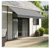 Image de Tissu de remplacement de cantonnière d'auvent rayure anthracite, dessus de store de remplacement, parasol de patio,, auvent de jardin