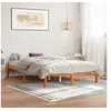 Image de Cadre de lit sans matelas cire marron 120x190cm bois pin massif