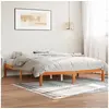 Image de Cadre de lit sans matelas cire marron 160x200cm bois pin massif