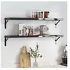 Image de Wandschappen 2 st 100x23,5x3 cm roestvrijstaal zwart30289