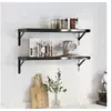 Image de Wandschappen 2 st 75x23,5x3 cm roestvrijstaal zwart30292