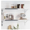 Image de Supports d'étagères 4pcs argenté acier inoxydable, support mural, support d'étagère mural,, support d'étagère 30298