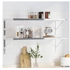 Image de Supports d'étagères 4 pcs 40x2,5x25 cm argenté acier inoxydable, support mural, support d'étagère mural,, support 30300