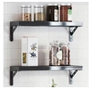 Image de Supports d'étagères 4 pcs 15x2,5x11,5 cm noir acier inoxydable, support mural, support d'étagère mural,, support 30301