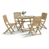 Image de Ensemble à manger de jardin 5 pcs Bois d'acacia solide, ensemble de salle à manger d'extérieur, meuble de salle à 3214236