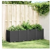 Image de Jardinière, Lit Surélevé de Jardin, Pot de Fleurs, Bac à Plantes, Boîte de Plantation Patio Terrasse Extérieur, Noir 367858