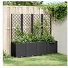 Image de Jardinière avec treillis noir 160x40x140 cm PP