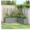 Image de Plantenbak met latwerk 160x160x140 cm polypropeen lichtgrijs367882