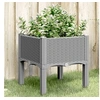 Image de Plantenbak met poten 40x40x42 cm polypropeen lichtgrijs367887