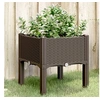 Image de Jardinière avec Pieds, Lit Surélevé, Bac à Fleurs, Pot de Plantes Jardin Patio Terrasse Arrière-cour Extérieur, Marron 40x40x42 cm PP
