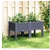 Image de Jardinière avec Pieds, Bac à Fleurs, Pot à Plantes, Boîte à Fleurs Jardin Terrasse Patio Extérieur, Bleu Gris 367891