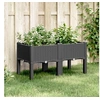 Image de Jardinière avec pieds noir 80x40x42 cm PP