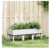 Image de Jardinière avec Pieds, Lit Surélevé, Bac à Fleurs, Pot de Plantes Jardin Patio Terrasse Arrière-cour Extérieur, Blanc 367899