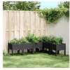 Image de Jardinière avec Pieds, Lit Surélevé, Bac à Fleurs, Pot de Plantes Jardin Patio Terrasse Arrière-cour Extérieur, Noir 367908